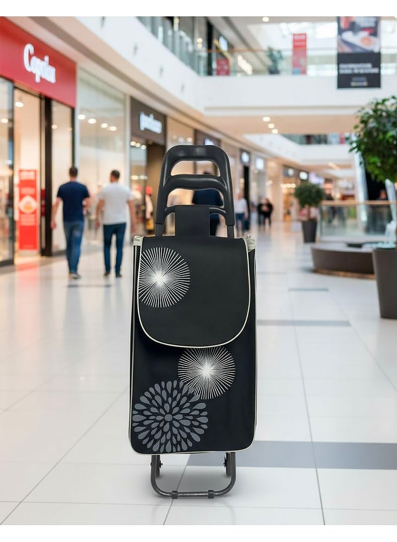 AGD Foldable Shopping Cart with Modern and Durable Design, Wheels, and Large Storage Capacity, for Outdoor Activities - Image 4