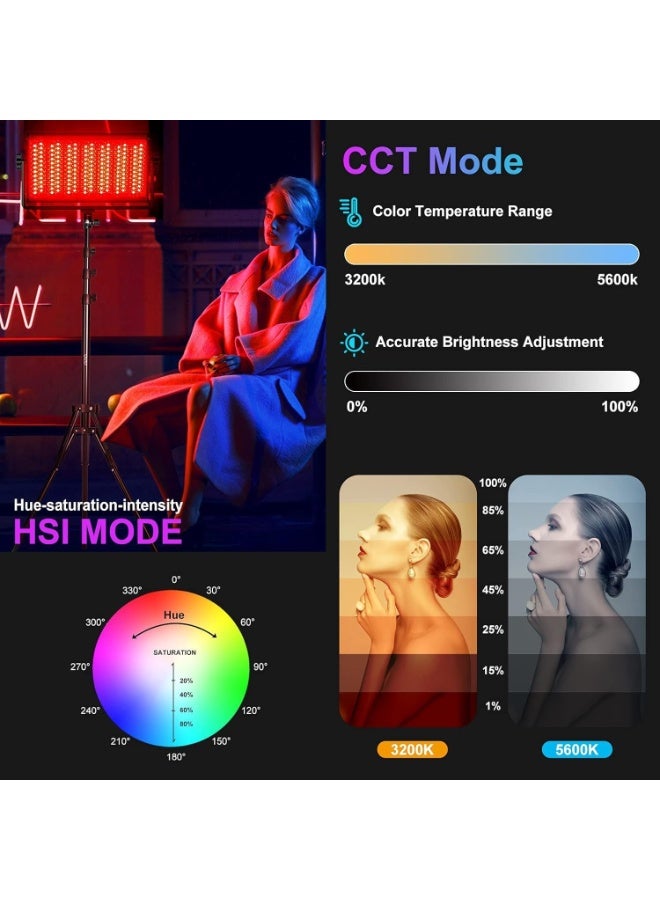 GVM 1500D-2L RGB LED Studio Video Light – Bi-Color Soft 2-Light Panel Kit with Stands, App Control, CRI 97+, Full HSI Mode, FX Effects for Photography & Videography - Image 4