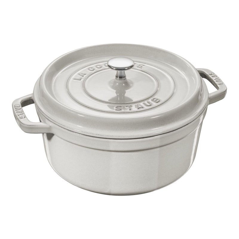 STAUB Cast Iron Round Cocotte 28 cm White Truffle - Image 2