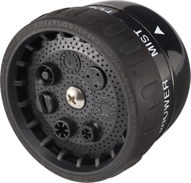 Dramm Rain Select Spray Head Only with Quick Click 9 Pattern Adjustable Choices for Watering Seedlings to Flowers Vegetables Plants Shrubs Black - Image 1