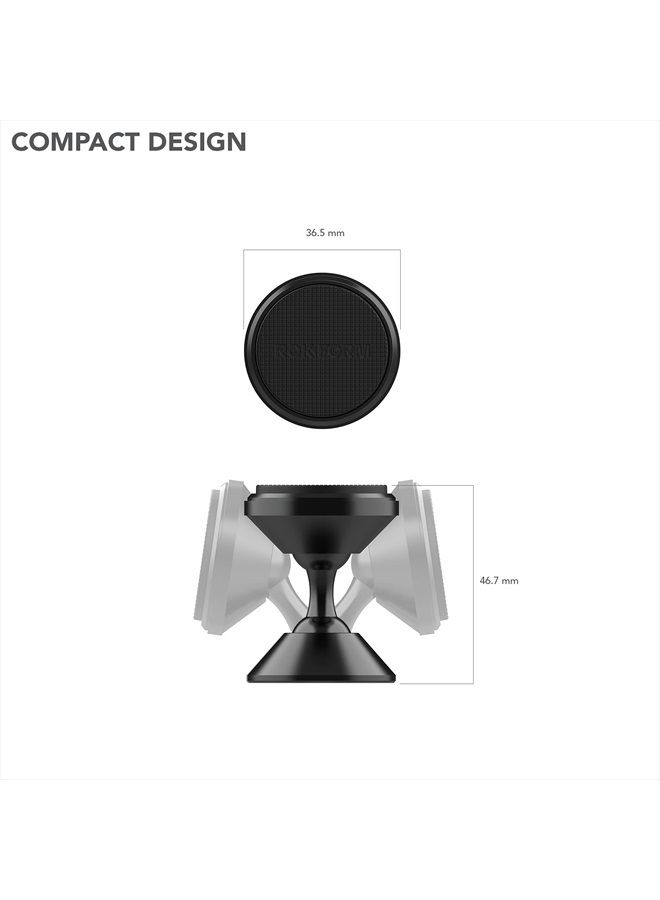 ROKFORM - Adjustable Magnetic Car Mount, 360 Degree Swivel with 3M VHB Tape, Cell Phone Holder, Aluminum Dashboard Phone Mount Stand for Truck Car & Van (Black) - Image 3