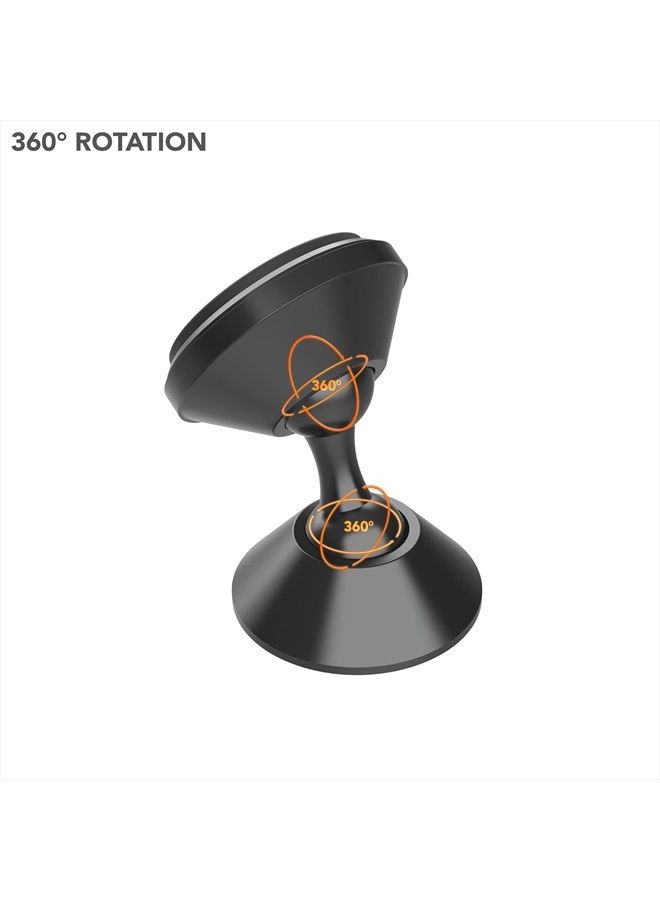 ROKFORM - Adjustable Magnetic Car Mount, 360 Degree Swivel with 3M VHB Tape, Cell Phone Holder, Aluminum Dashboard Phone Mount Stand for Truck Car & Van (Black) - Image 4
