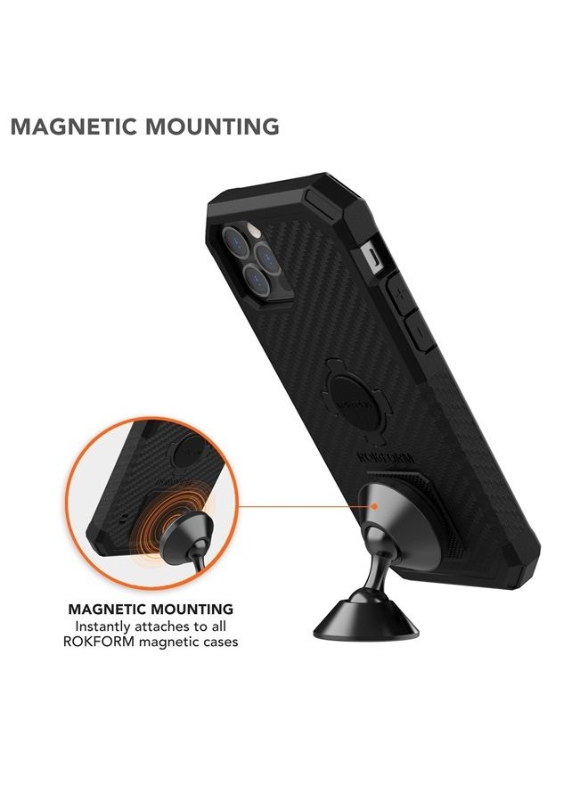 ROKFORM - Adjustable Magnetic Car Mount, 360 Degree Swivel with 3M VHB Tape, Cell Phone Holder, Aluminum Dashboard Phone Mount Stand for Truck Car & Van (Black) - Image 2