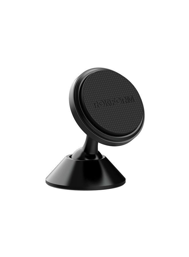 ROKFORM - Adjustable Magnetic Car Mount, 360 Degree Swivel with 3M VHB Tape, Cell Phone Holder, Aluminum Dashboard Phone Mount Stand for Truck Car & Van (Black) - Image 1