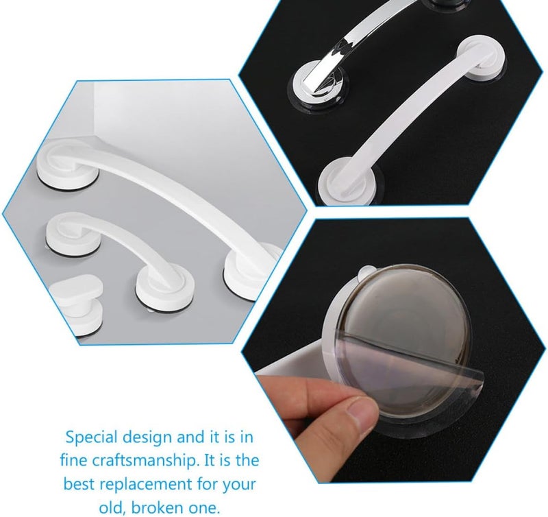 Strong Suction Cup Shower Grab Bar with White Medium Handle, Bathroom Balance Support Rail for Elderly Safety and Mobility Aid - Image 5