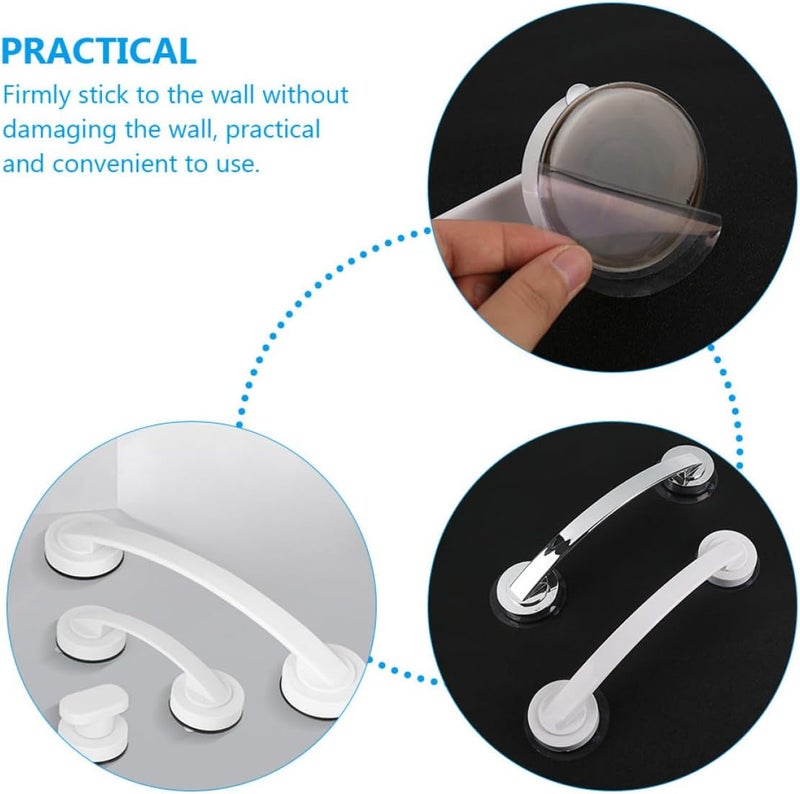 Strong Suction Cup Shower Grab Bar with White Medium Handle, Bathroom Balance Support Rail for Elderly Safety and Mobility Aid - Image 3