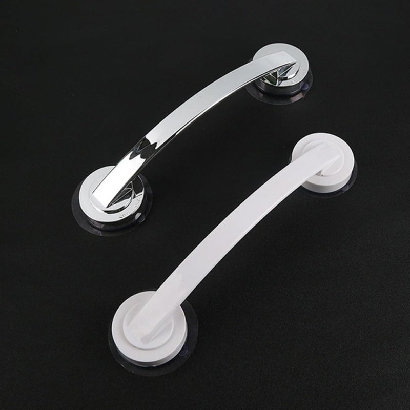 Strong Suction Cup Shower Grab Bar with White Medium Handle, Bathroom Balance Support Rail for Elderly Safety and Mobility Aid - Image 4