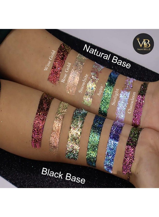 Veoni Belle Multichrome Duochrome Eyeshadow Flakes Pigment(Shade Name Snow White Flakes) - Image 3