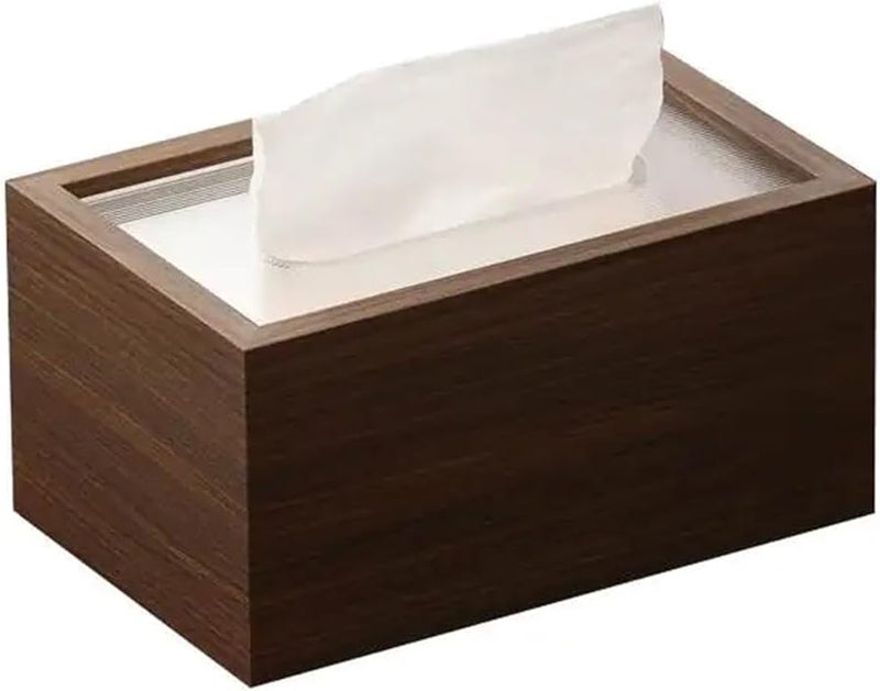 حامل علبة المناديل الخشبية من خشب الجوز بتصميم عمودي عصري للمكتب وغرفة المعيشة - Image 4