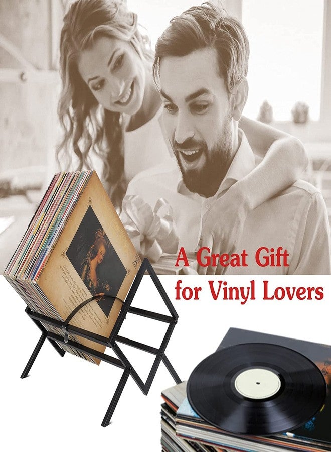Indian Decor 25020 Vinyl Countertop Tiered Shelf Record Holder Sturdy Lp Storage Display Stand, Magazine Organize Rack Matte Metal Shelf Frames For Vinyl Records Albums - Image 5