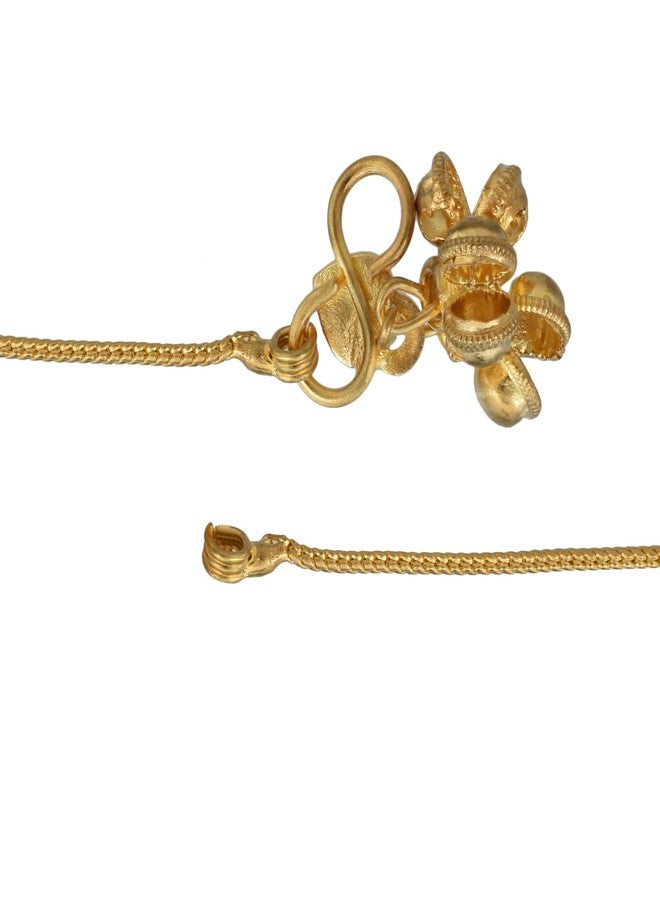 Memoir Superstore18 Gold plated Bar and Ball bead design, Stylish & Elegant, Traditional, Payal, Pajeb, Anklet, Women,Traditional,(SST6296AKRM) - Image 5