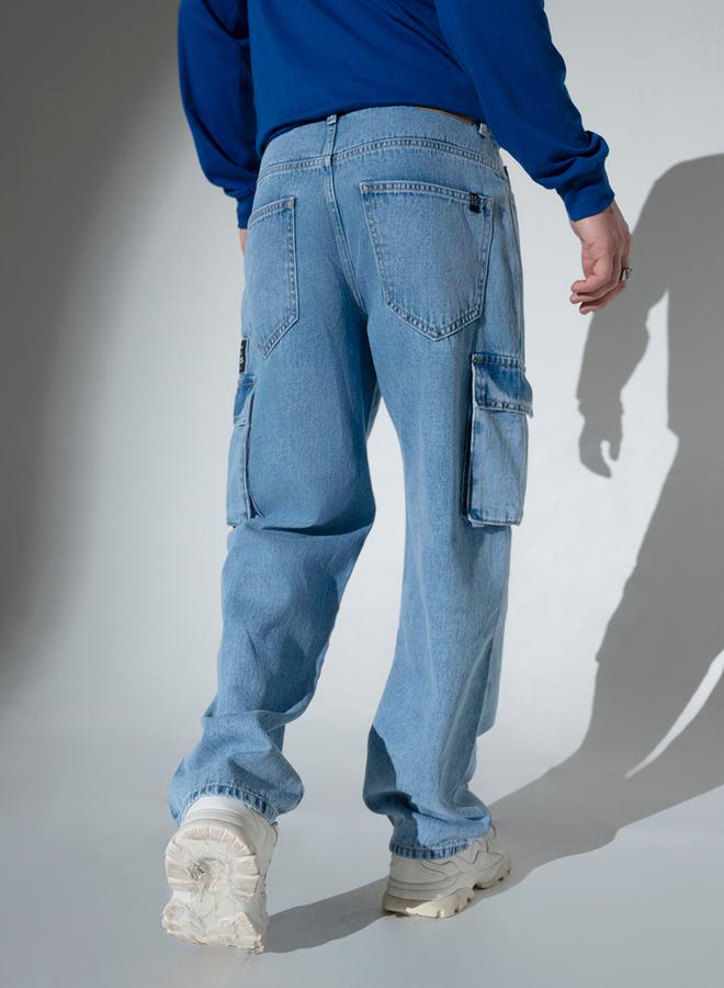 Hubberholme Mid Rise Badge Detail Cargo Jeans - Image 3