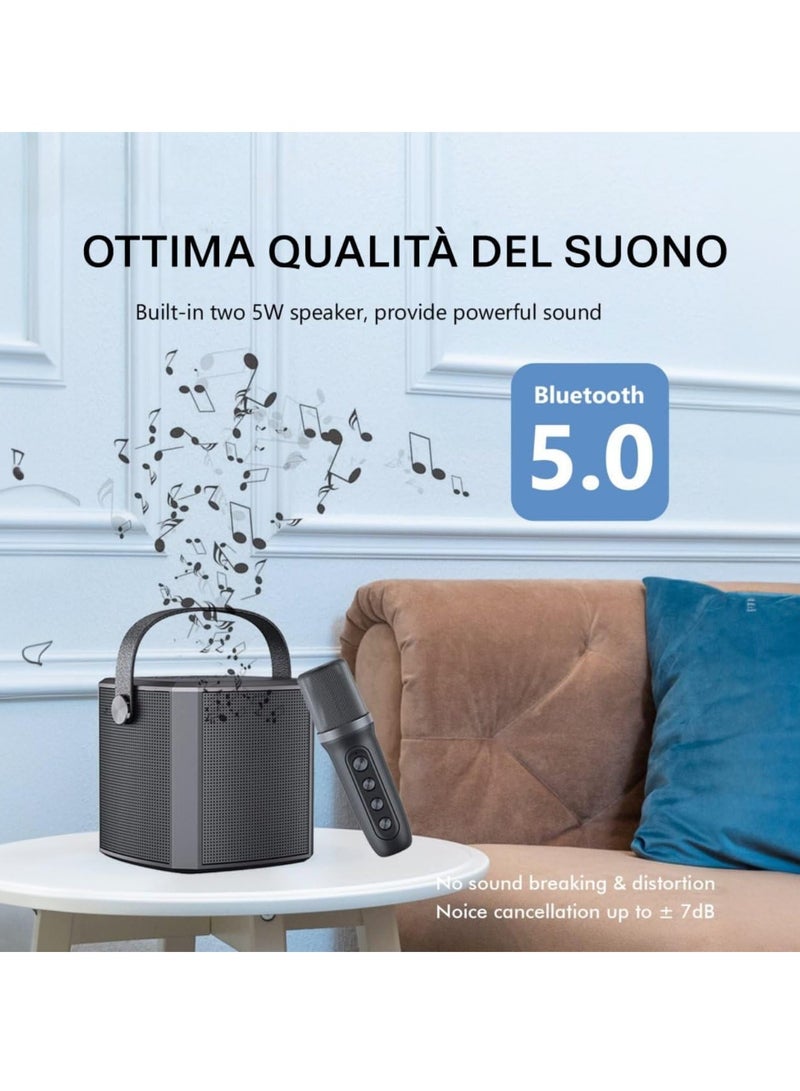 TIGER Portable Bluetooth Karaoke Speaker – Rechargeable Wireless Microphone, Type-C Charging, Various Voice Modes, TF Card Support, Wireless Karaoke System for Home, Parties, and Travel - Image 3