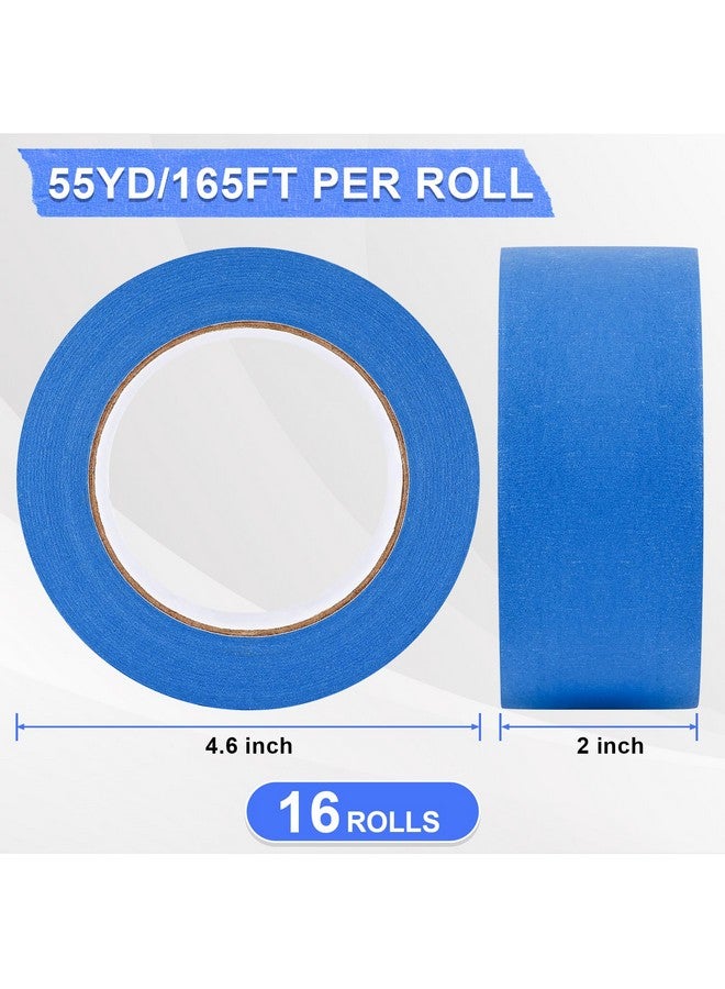 NEOACT 16 Rolls Painters Tape 2 Inch Wide,Multi-Surface No Residue Blue Masking Tape For Walls Painting,Packing,Labeling,Diy Crafts,2 Inch X 55 Yards(880 Yards Total)  - Image 2