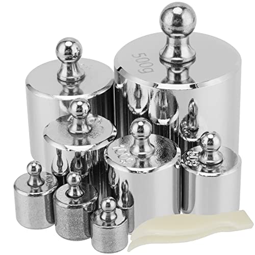 MANCHAP 8 PCS 1000g Calibration Weights, Gram Scale Weight Set 10g, 20g, 50g, 100g, 200g, 500g, Scale Calibration Weights with Tweezer for Digital/Gram/Jewelry Scale, Silver - Image 5