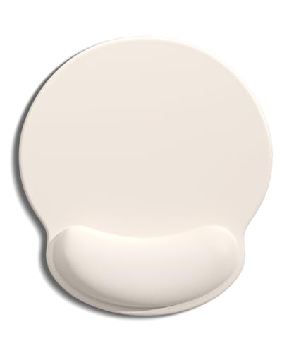 Auhoahsil Ergonomic Mouse Pad with Wrist Rest Comfortable Silicone NonSlip Computer Pain Relief Gel Mouse Mat with Wrist Support for Gaming Work Office Women Men Cute Pattern Beige - Image 1