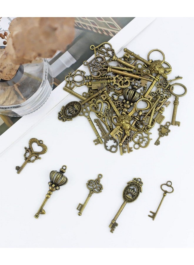 JIALEEY Vintage Skeleton Key Charms 23 Type Of 46Pcs Antique Bronze Key Charms For Necklace Pendant Diy Jewelry Making Supplies Wedding Favors - Image 4