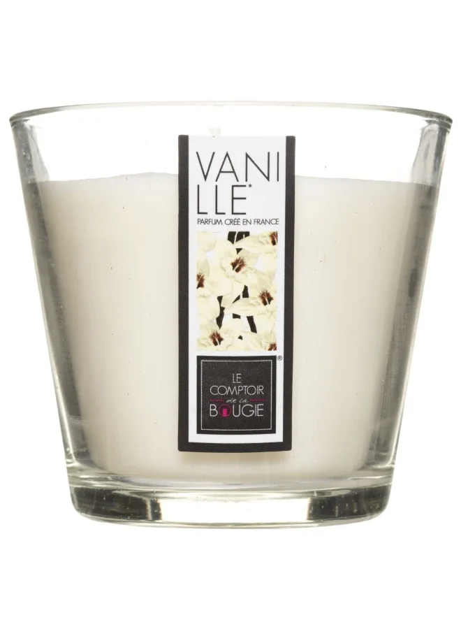atmosphera Nina Long Lasting Aroma Vanilla Scented Candle Glass White 190g 172790A