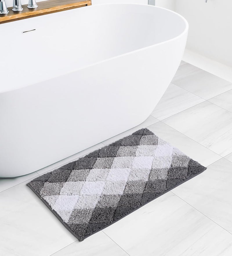Obsessions Quick Dry Anti Skid Cotton Bath Mat (40 x 60 cm, Grey) - Image 1