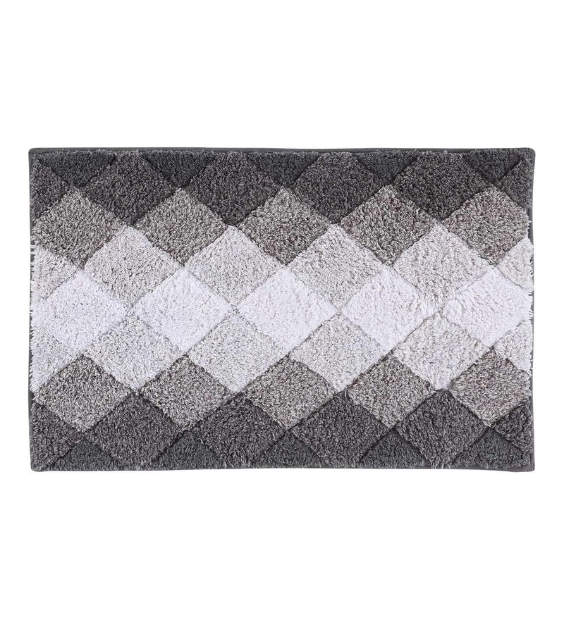 Obsessions Quick Dry Anti Skid Cotton Bath Mat (40 x 60 cm, Grey) - Image 3