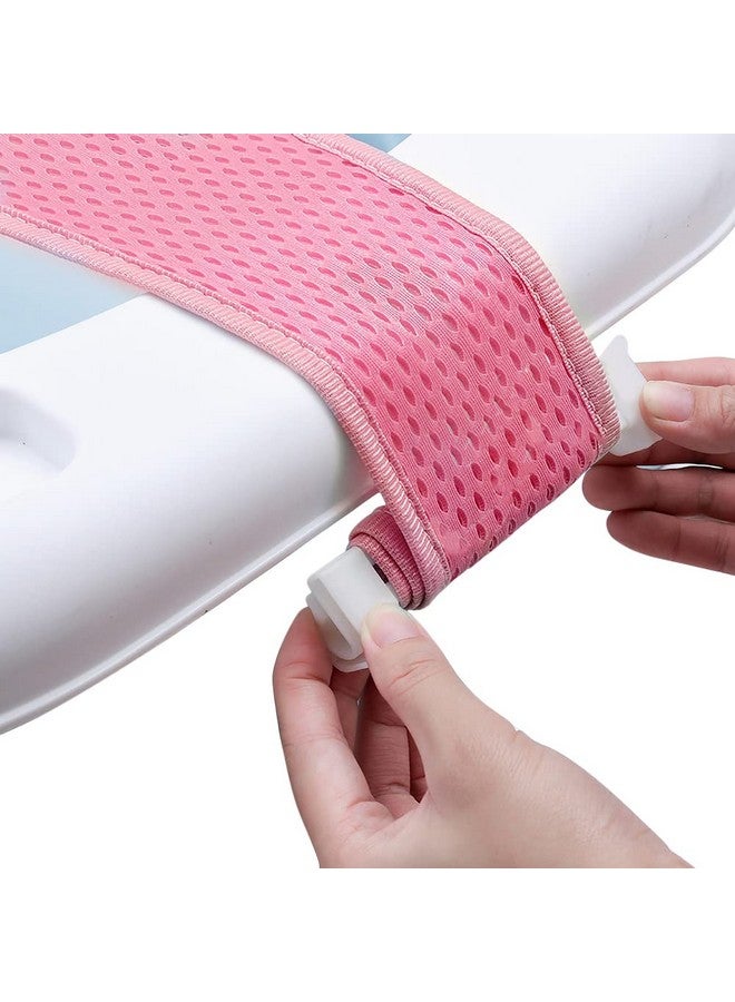 IBLUELOVER Baby Bath Seat Support Net Infant Bathing Support Mat Newborn Bath Tub Seat Cushion Pad with Five Safety Corner Adjustable Mesh Bathtub Sling Non Slip Shower Pad for 0-18 Months (No Bathtub) - Image 4