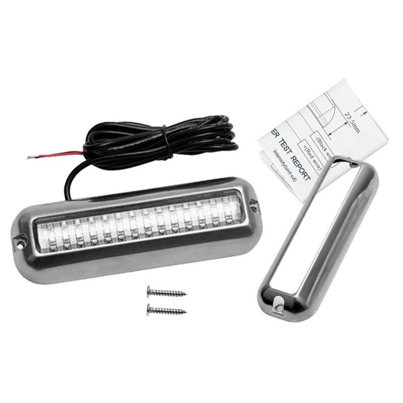 أضواء LED تحت الماء للقوارب من الفولاذ المقاوم للصدأ 316 مقاومة للماء بتصنيف IP68 للتركيب على المؤخرة - ضوء تحت الماء أحمر بزاوية واسعة 90 درجة لليخوت وأحواض السباحة - Image 5