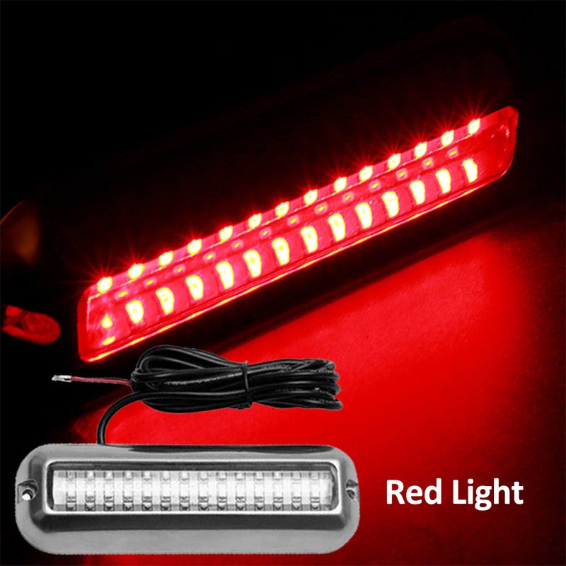 أضواء LED تحت الماء للقوارب من الفولاذ المقاوم للصدأ 316 مقاومة للماء بتصنيف IP68 للتركيب على المؤخرة - ضوء تحت الماء أحمر بزاوية واسعة 90 درجة لليخوت وأحواض السباحة - Image 1