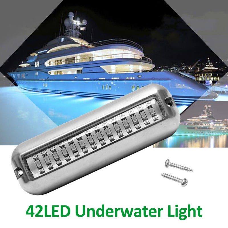 أضواء LED تحت الماء للقوارب من الفولاذ المقاوم للصدأ 316 مقاومة للماء بتصنيف IP68 للتركيب على المؤخرة - ضوء تحت الماء أحمر بزاوية واسعة 90 درجة لليخوت وأحواض السباحة - Image 2