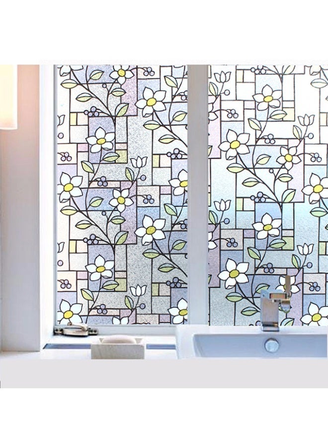 AIWANTO 5 Rolls Stained Glass Self-Adhesive Window Film Decorative Privacy Film 45 x 200 cm - Image 2
