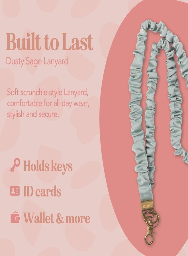ANDI Neck Lanyard For Women - Scrunchie Cute Lanyard for Keys, Id Card Holder, Wallet - Aesthetic Long Lanyard (Dusty Sage) - Image 3