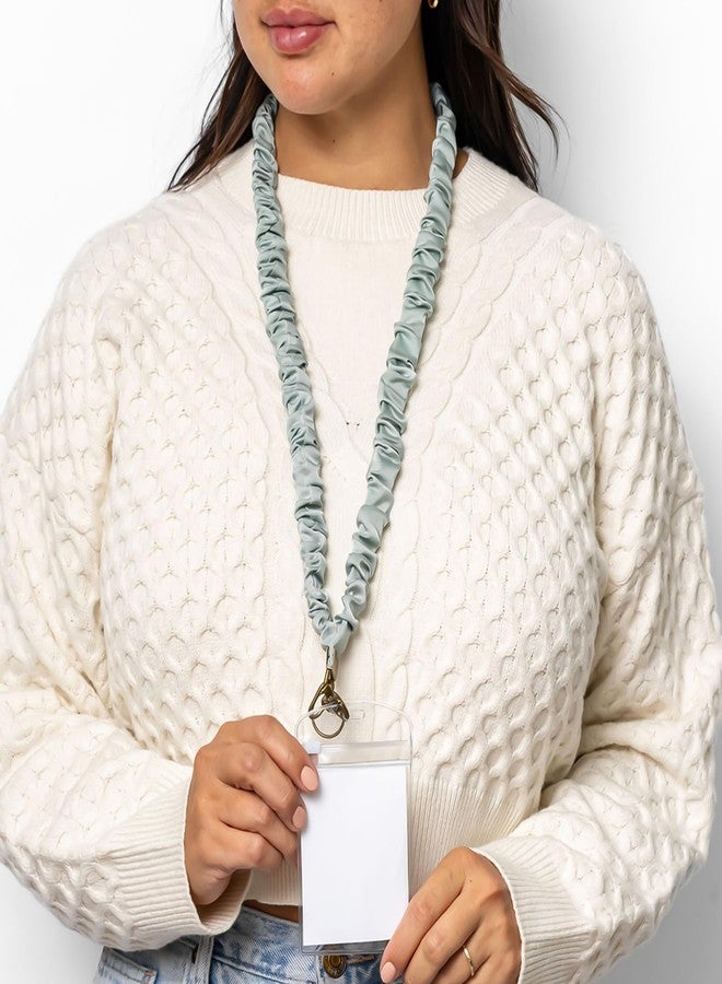 ANDI Neck Lanyard For Women - Scrunchie Cute Lanyard for Keys, Id Card Holder, Wallet - Aesthetic Long Lanyard (Dusty Sage) - Image 2