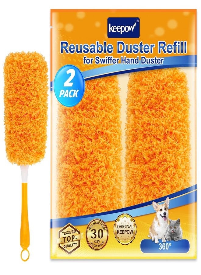 KEEPOW Reusable Duster Refill Compatible with Swiffer Hand Duster, Microfiber Heavy Duty Duster Refills, 360 Degree Dusters Refills for Cleaning, Ceiling Fan, 2 Pack (Handle is Not Included) - Image 1