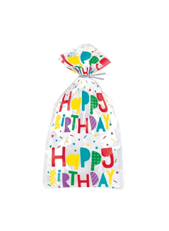 Unique أكياس حفلات ملونة "عيد ميلاد سعيد" - عبوة من 20 - Image 2