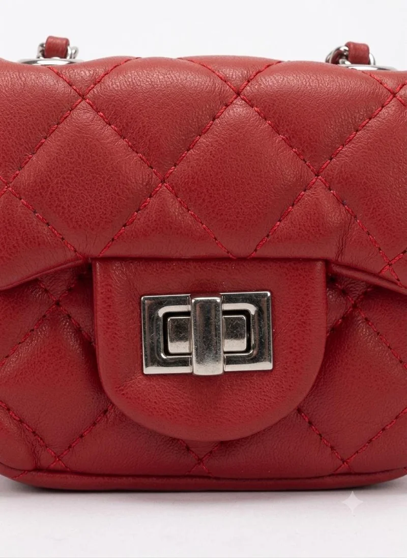 Viny VINY Women's Quilted Mini Bag | Fashion Chain Handle Handbag with Turn Lock Closure | Stylish Shoulder Bag, Crossbody Bag, Party Bag, Casual & Evening Purse for Women