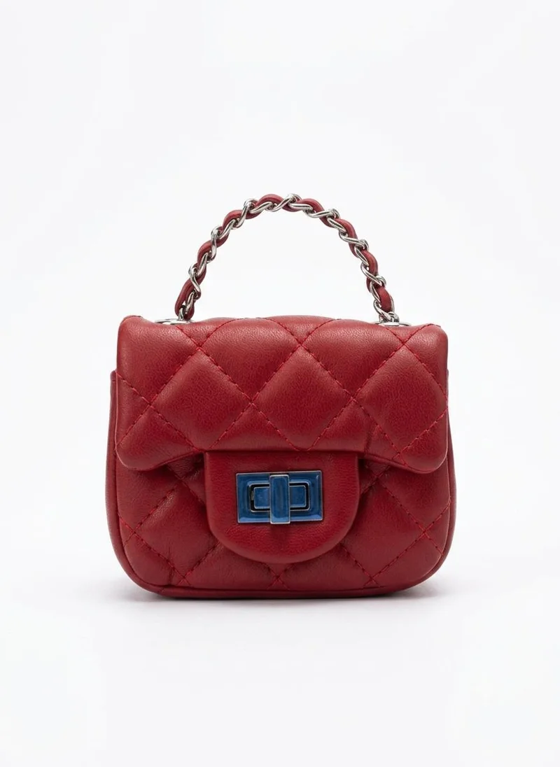 Viny VINY Women's Quilted Mini Bag | Fashion Chain Handle Handbag with Turn Lock Closure | Stylish Shoulder Bag, Crossbody Bag, Party Bag, Casual & Evening Purse for Women
