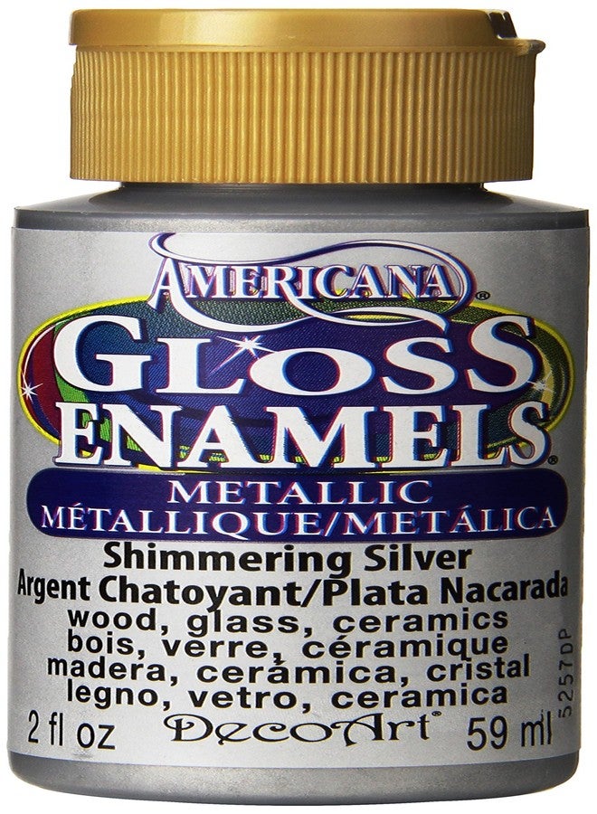 DecoArt Americana 2-oz. Shimmering Silver Gloss Enamel Paint - Image 1