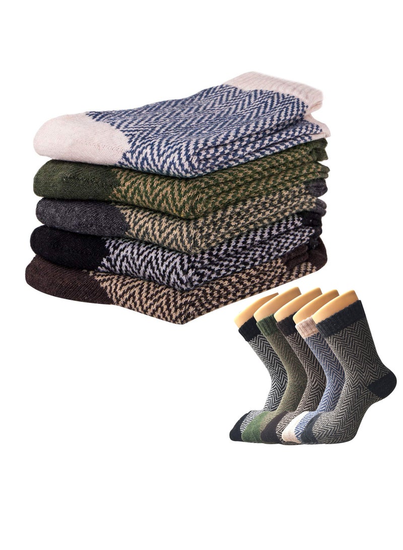 Thick Wool Socks for Womens, Size 35-45 (5-10), Warm Winter Soft Thermal Socks, Cozy Winter Socks for Women Gifts (5 Pairs)