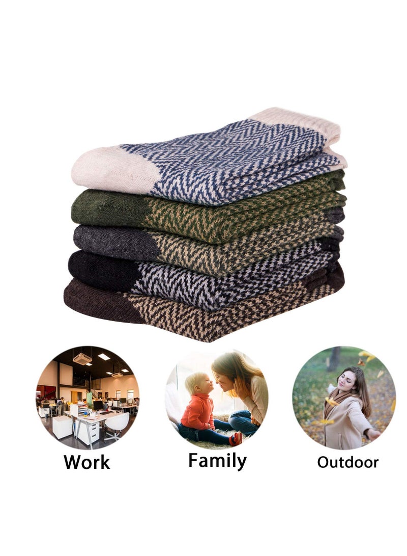 Thick Wool Socks for Womens, Size 35-45 (5-10), Warm Winter Soft Thermal Socks, Cozy Winter Socks for Women Gifts (5 Pairs)