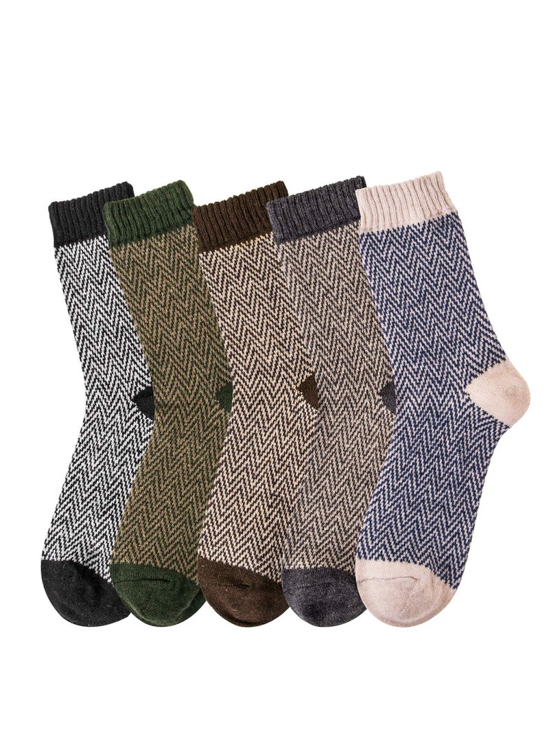 Thick Wool Socks for Womens, Size 35-45 (5-10), Warm Winter Soft Thermal Socks, Cozy Winter Socks for Women Gifts (5 Pairs)