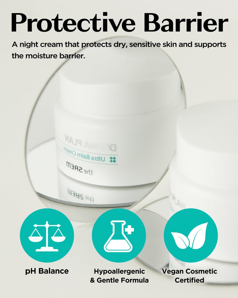 THESAEM Derma Plan Ultra Balm Cream 60ml / 2.02oz - Ceramide and Shea Butter Intensive Hydrating and Soothing Facial Cream, Vegan and Hypoallergenic Skin Care - Image 3