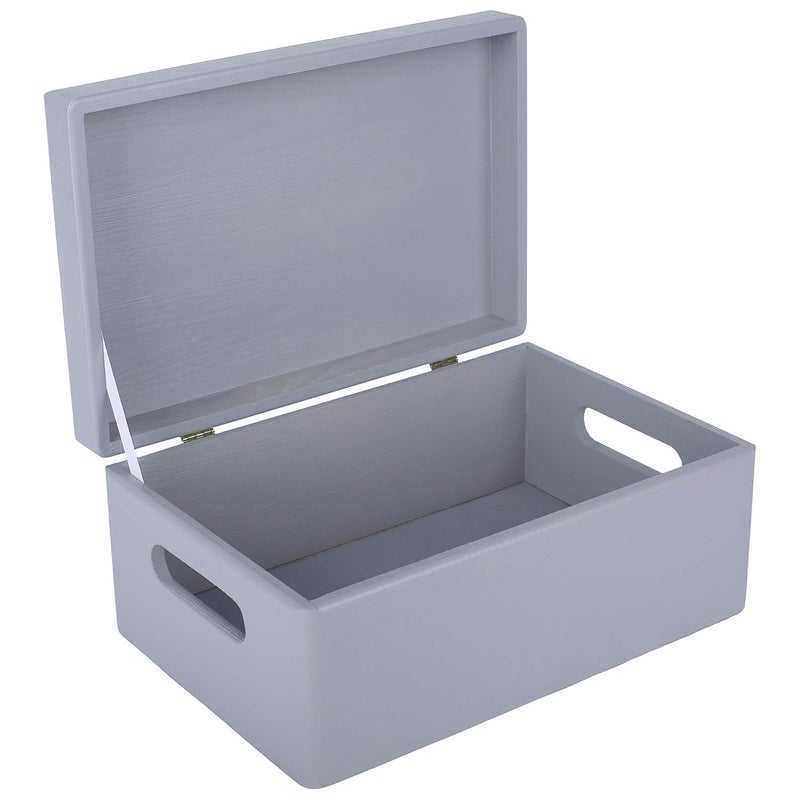 Creative Deco Large Grey Wooden Box Storage with Hinged Lid 118 x 787 x 551 inches 05 with Handles Gift Box Storage Product NOT Intended for 15 Years OR Below