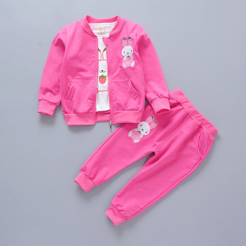 Children'S Clothing Girls Spring Vests Suit Foreign Style Clothing 2-3 Years Old Girl Long Sleeve Three Piece Set Direct Sales - Image 1