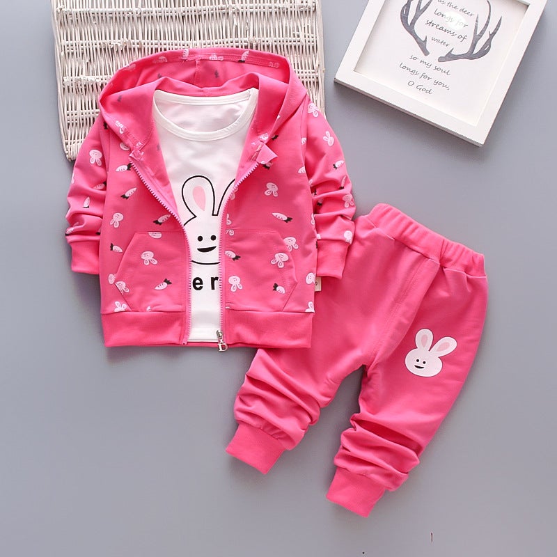 Children'S Clothing Girls Spring Vests Suit Foreign Style Clothing 2-3 Years Old Girl Long Sleeve Three Piece Set Direct Sales - Image 3
