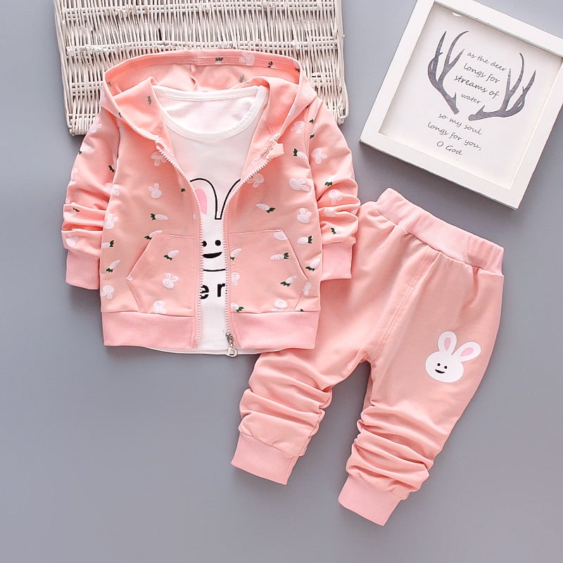 Children'S Clothing Girls Spring Vests Suit Foreign Style Clothing 2-3 Years Old Girl Long Sleeve Three Piece Set Direct Sales - Image 4