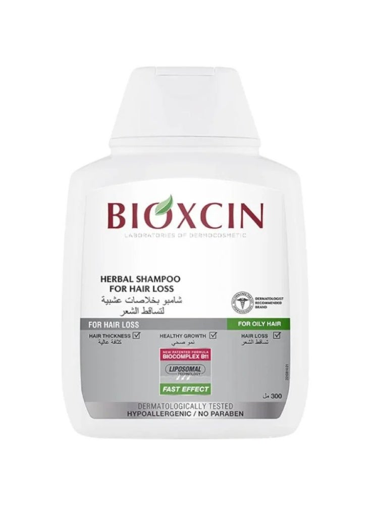 Shampoo with herbal extracts for oily hair loss, 300 ml