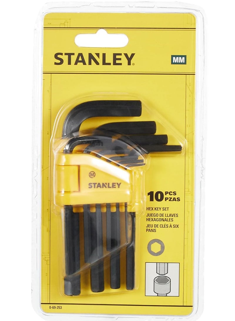 Stanley 10 Piece Metric Hex Key Set 1.5-10Mm-0-69-253  - Image 1