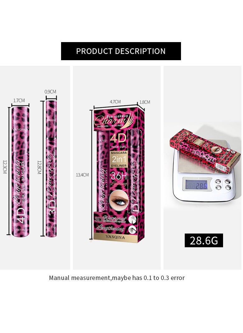 Mascara eyeliner all in one set long lasting waterproof eyeliner mascara duo creates voluminous lashes perfect eyeliner