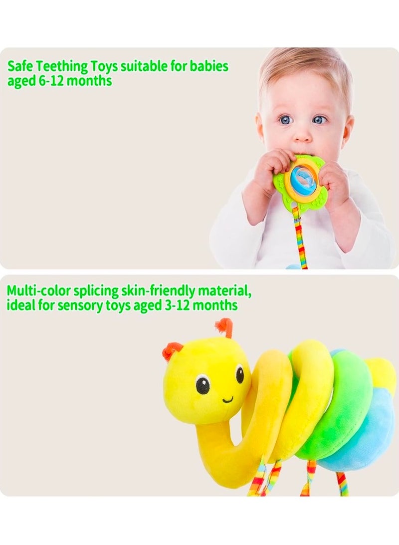 Upgraded Version Spiral Car Seat & Stroller Activity Toy - Baby Sensory Toys Soft Hanging Toys for Babies 0-12 Months Boys Girls Carseat Crib Stroller, with Ringing Bell, Music - Image 5