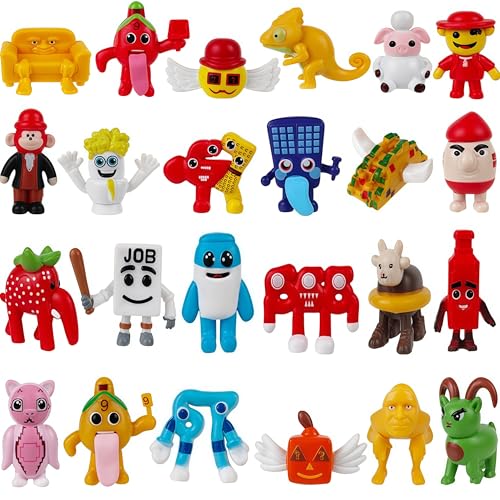 CHENZHOUZAI 24PCS Tralalero Tralala Toys Tung Tung Sahur More Mini Collectible Brainrot Toys for Desk Decor BRR BRR PatapimMeme Shark Collectible Animals Figurine Doll Red 24Pcs - Image 1