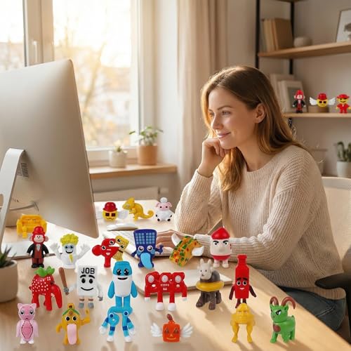 CHENZHOUZAI 24PCS Tralalero Tralala Toys Tung Tung Sahur More Mini Collectible Brainrot Toys for Desk Decor BRR BRR PatapimMeme Shark Collectible Animals Figurine Doll Red 24Pcs - Image 5